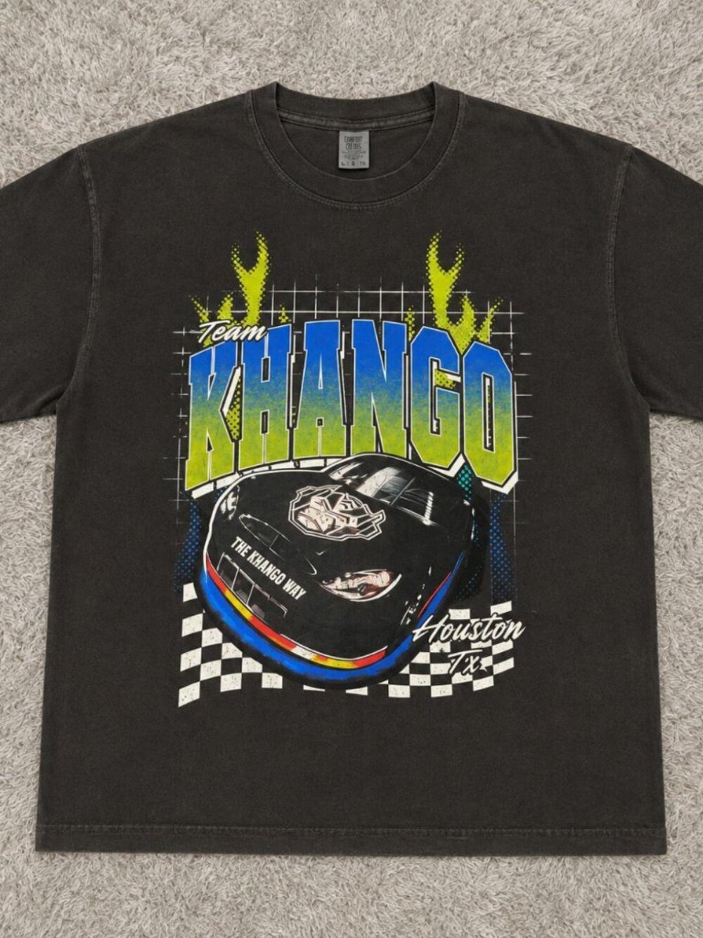 Vintage Gray Graphic NASCAR Racing Shirt Houston